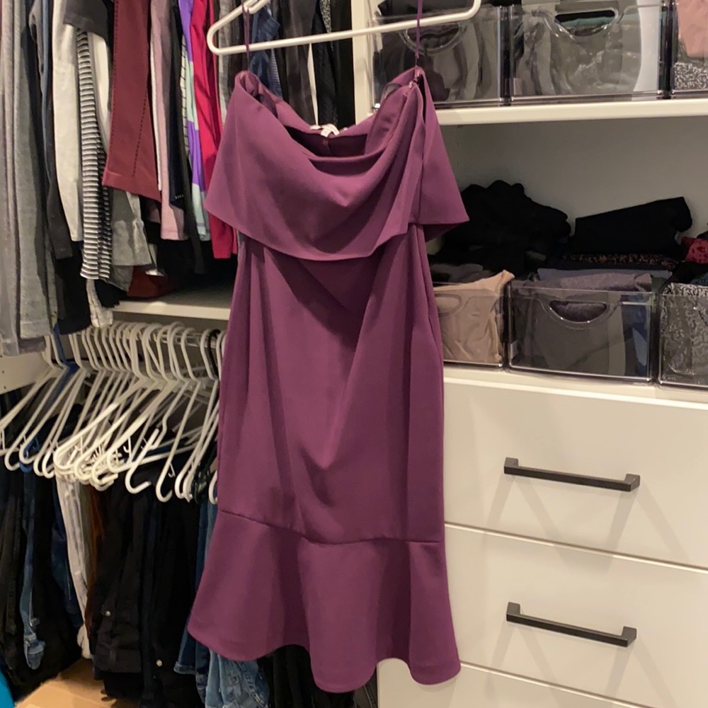 Likely size 2 strapless size eggplant color dress